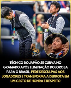Japão é eliminado pelo Brasil e técnico Hajime Moriyasu lamenta derrota: “Era o nosso sonho”