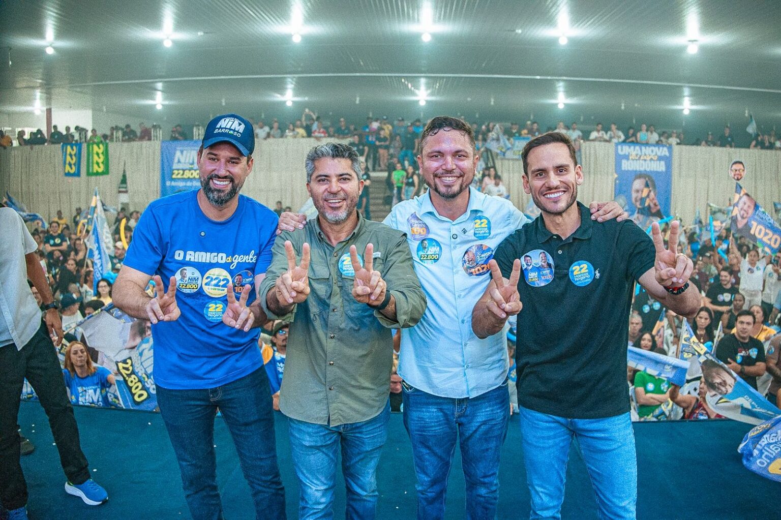 Lançamento oficial das campanhas de Nim Barroso e Jônatas França reúne mais de 3 mil pessoas no Vera Cruz, em Ji-Paraná
